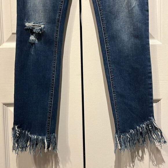 Free People Great‎ Heights Frayed Skinny Jeans Size 26 - Picture 4 of 12